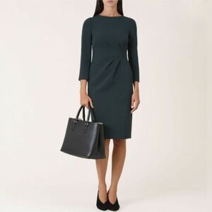Hobbs London Alexa Pleated Detail Sheath Dress Size 6